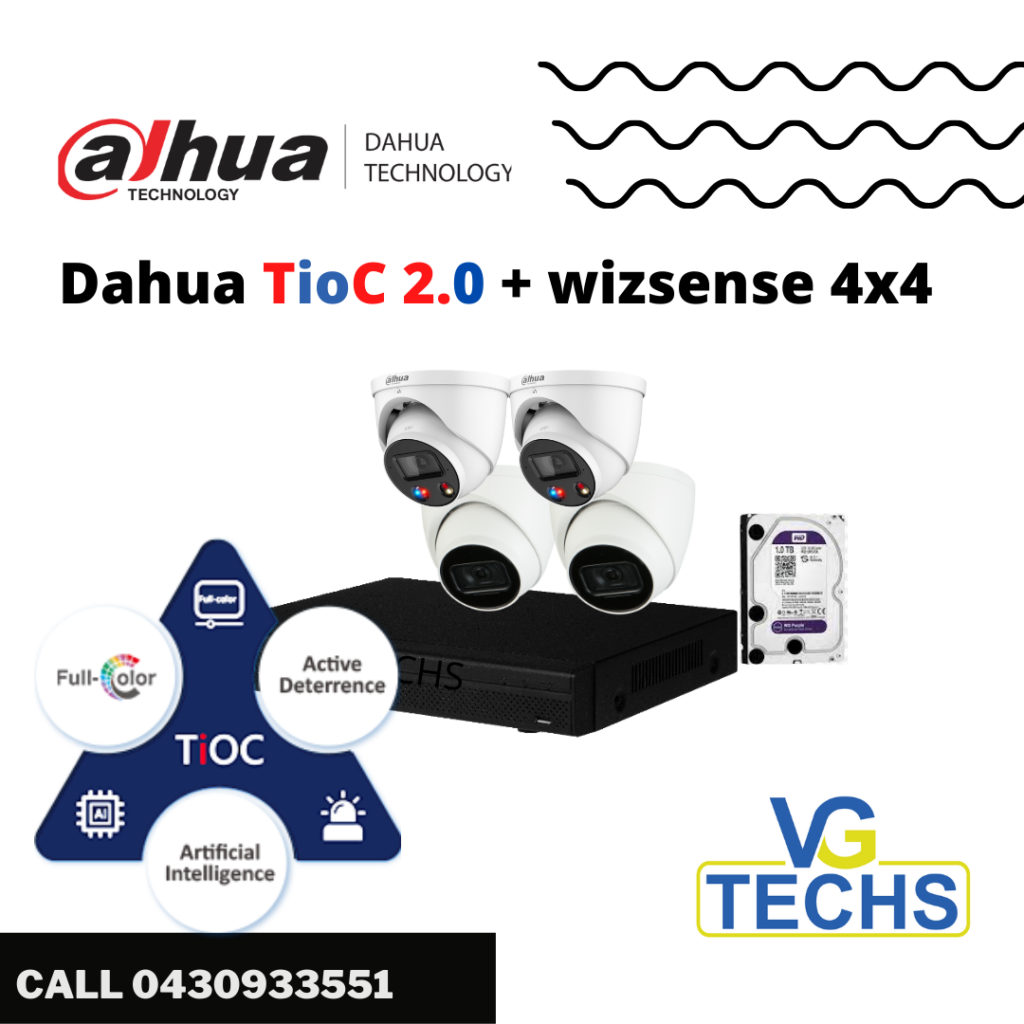 Dahua Tioc 2 + SMD , 4 IP CCTV Kit VG Techs
